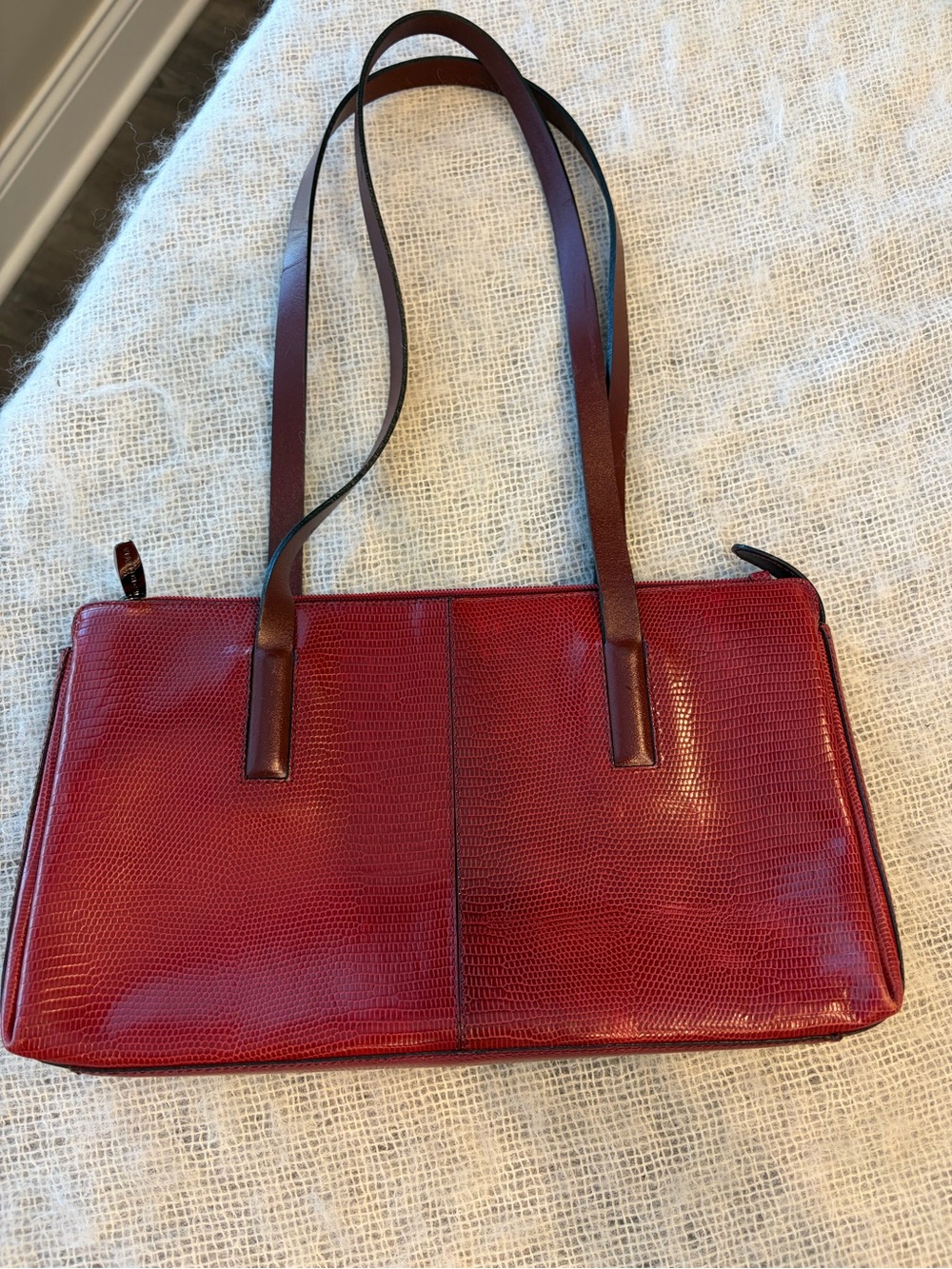 Francesco Biasia red maroon Leather Bag